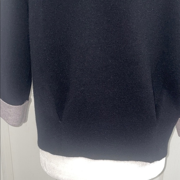 Tristan Blk & Grey Open Front Cropped Cardigan Bolero or Shrug  3/4 Sleeve Sz L - Picture 7 of 16